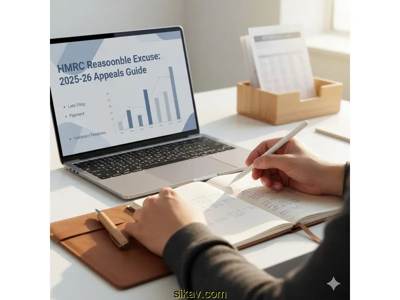 Ilustración para la guía de HMRC Reasonable Excuse: A 2025-26 Guide to Appealing Late Filing, Payment, and Inaccuracy Penalties