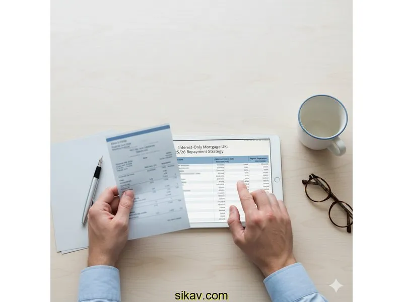 Ilustración para la guía de Interest-Only Mortgages UK: A 2025/26 Guide to Lender Criteria, Income \& Repayment Strategy Proof