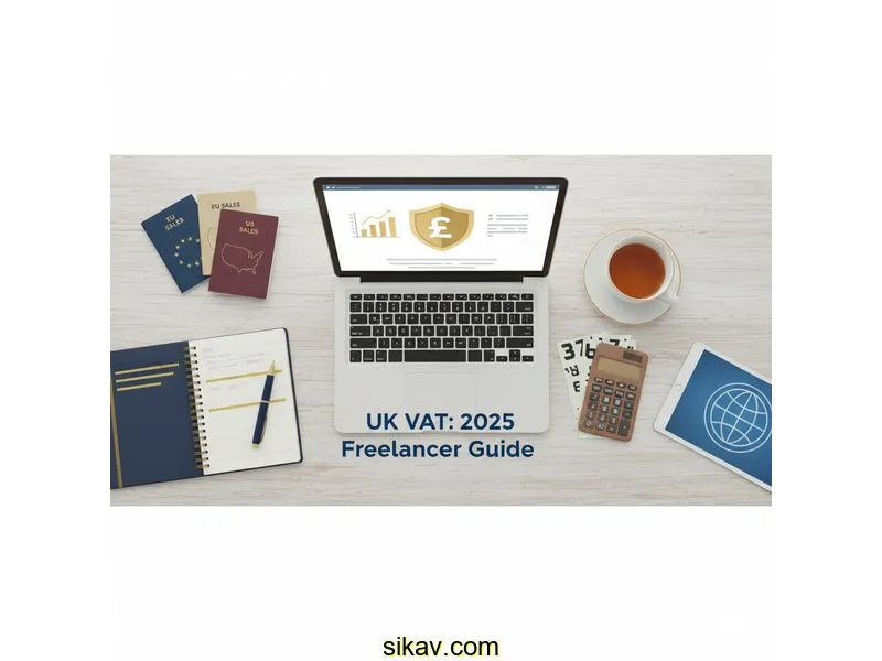 Ilustración para la guía de UK VAT on Digital Services: A 2025 Freelancer's Guide to EU and US Sales